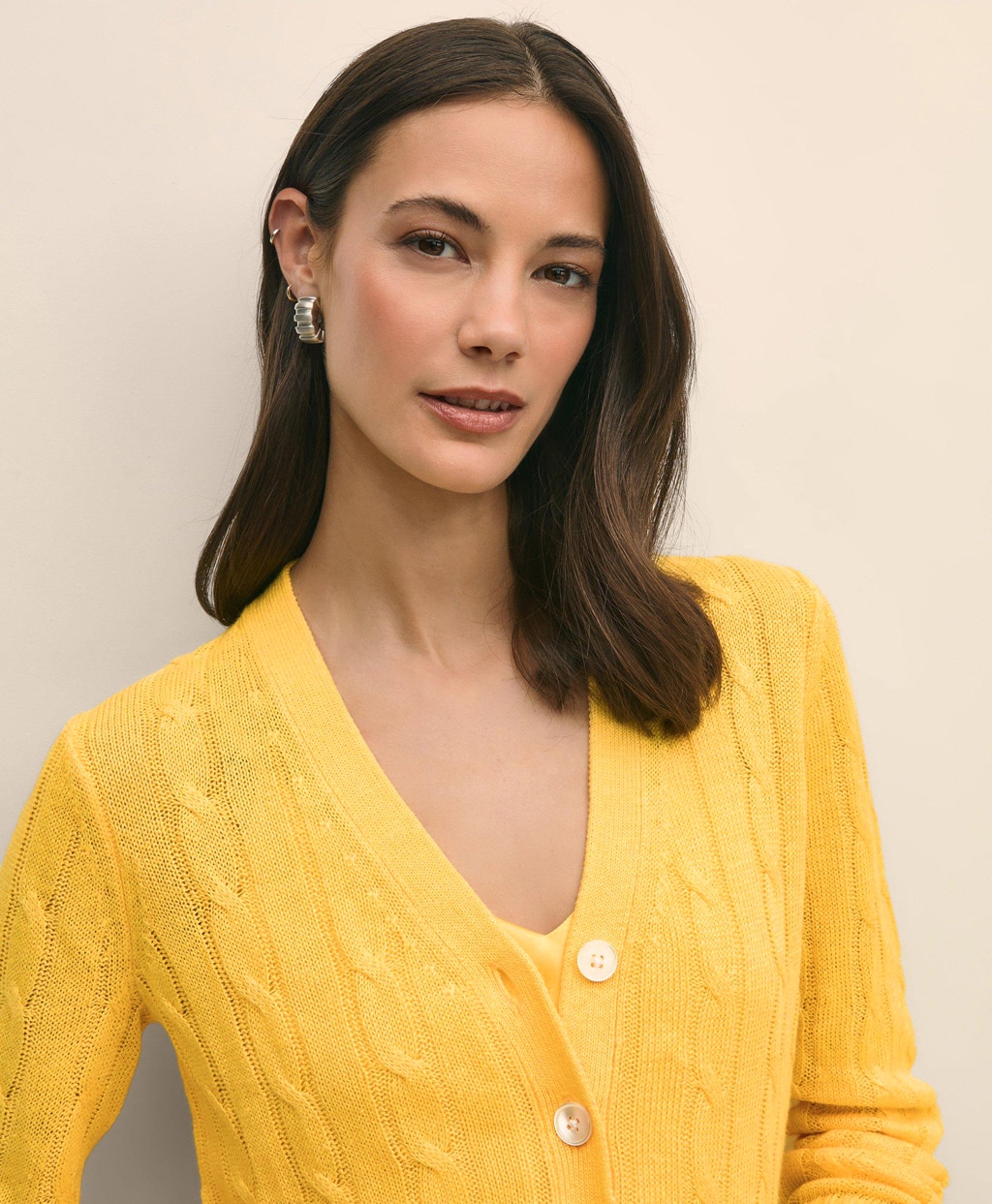 リネン ケーブル Vネックカーディガン | Brooks Brothers Japan