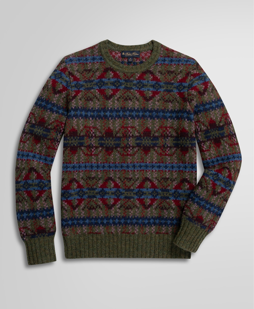 シェットランドウール フェアアイル クルーネックセーター | Brooks