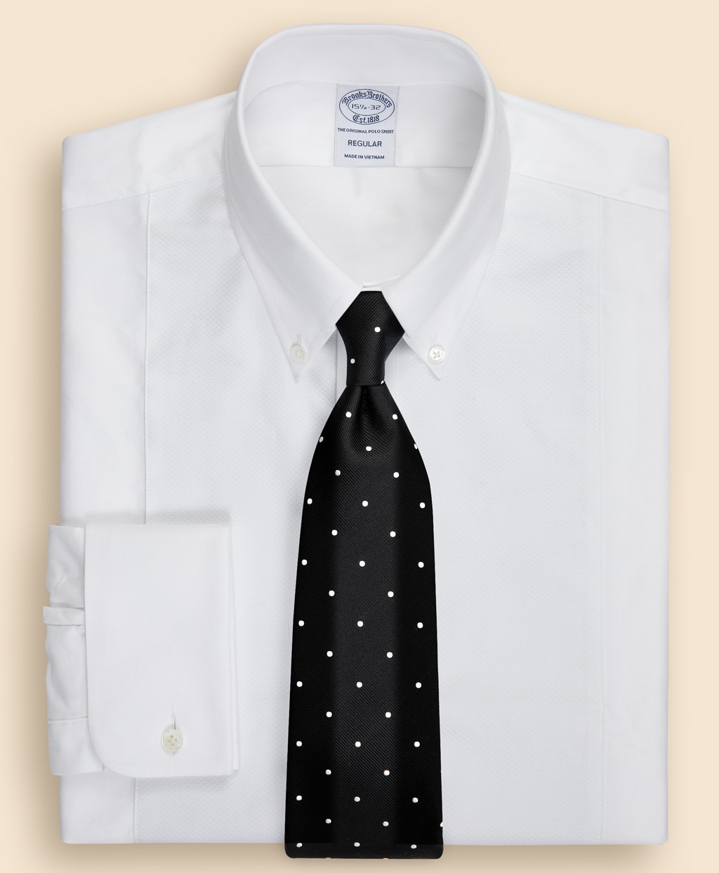 コットン オックスフォード ピケビブフロント フレンチカフス