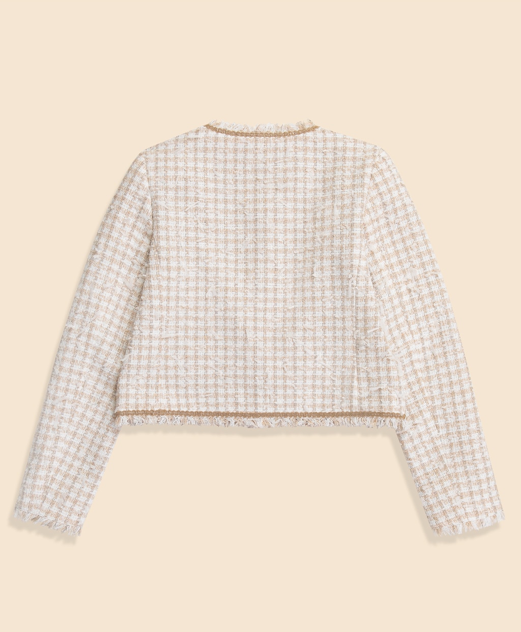 コットンブレンド ファンシーツイード ノーカラージャケット | Brooks