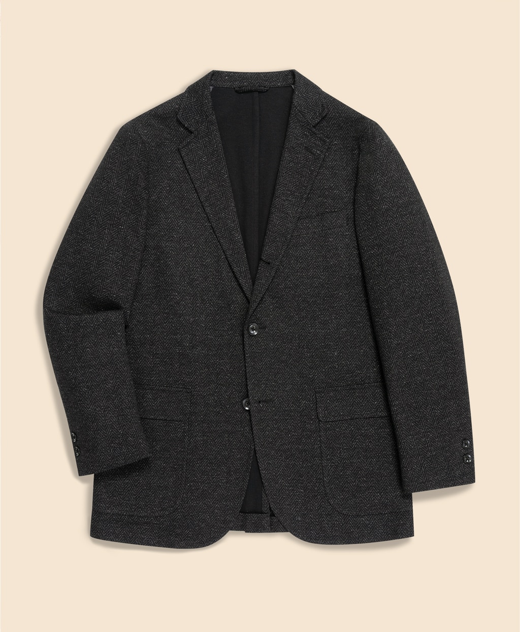 コットンブレンド ジャージーヘリンボーン 段返り3釦サックジャケット