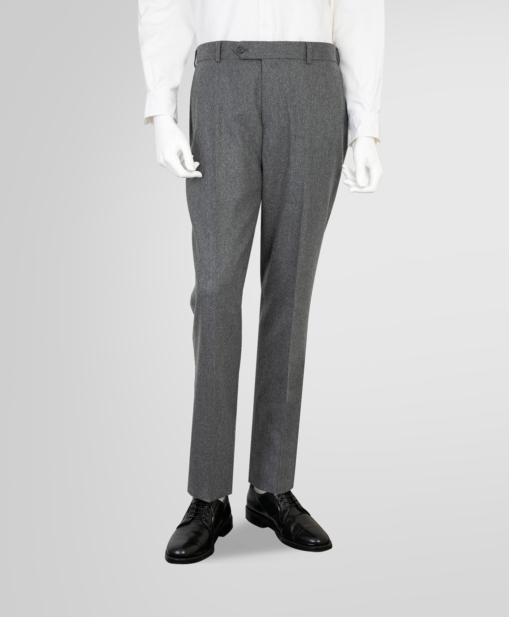ウール/カシミヤ フランネル プレーンフロント トラウザーズ Classic