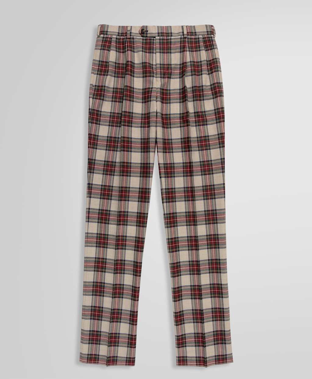 ウール タータンチェック プリーテッド トラウザーズ PLT | Brooks