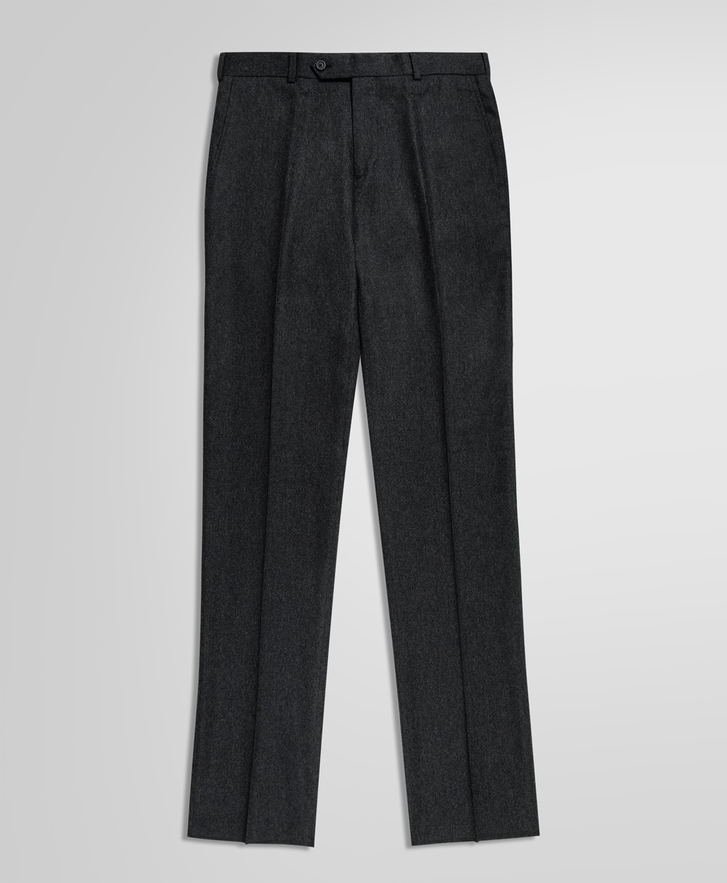 ウール/カシミヤ フランネル プレーンフロント トラウザーズ