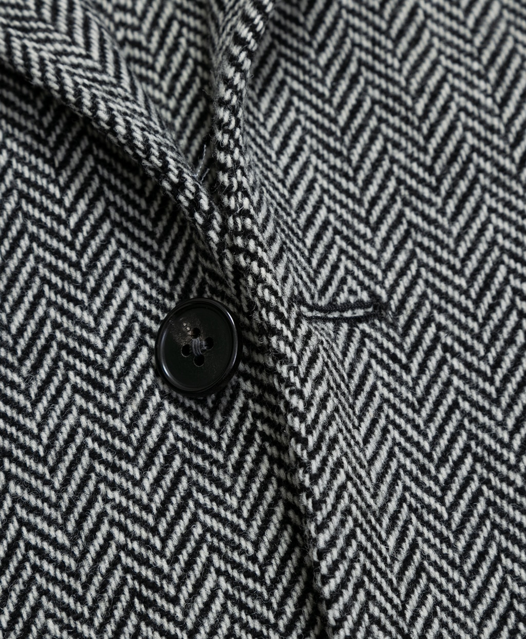 ウール ツイード ヘリンボーンストライプ 段返り3釦コンフォート