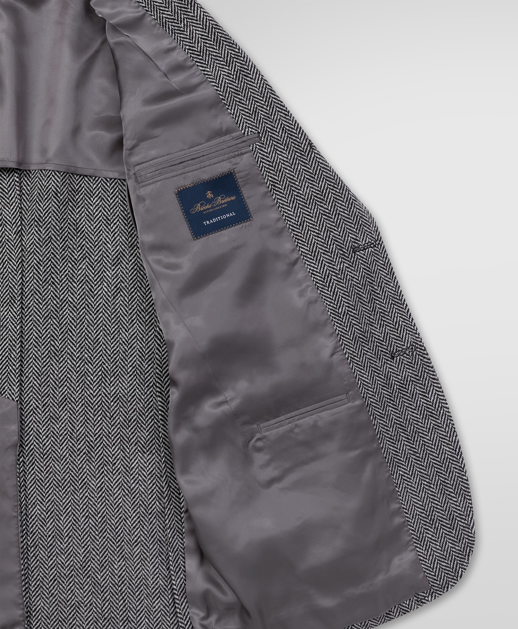 ウール ツイード ヘリンボーンストライプ 段返り3釦コンフォート