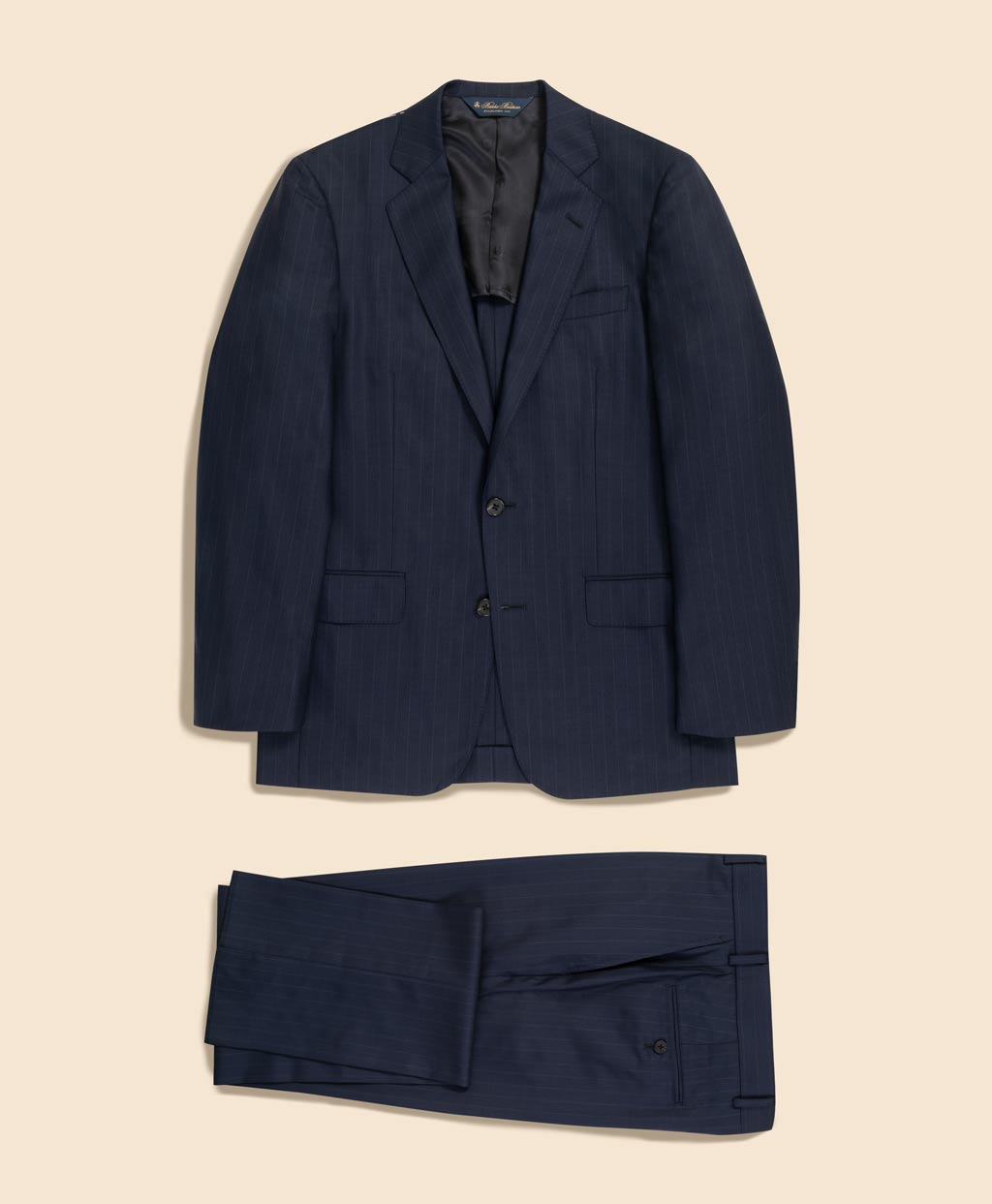 ウールサージ ストライプ シングル2釦スーツ Classic | Brooks
