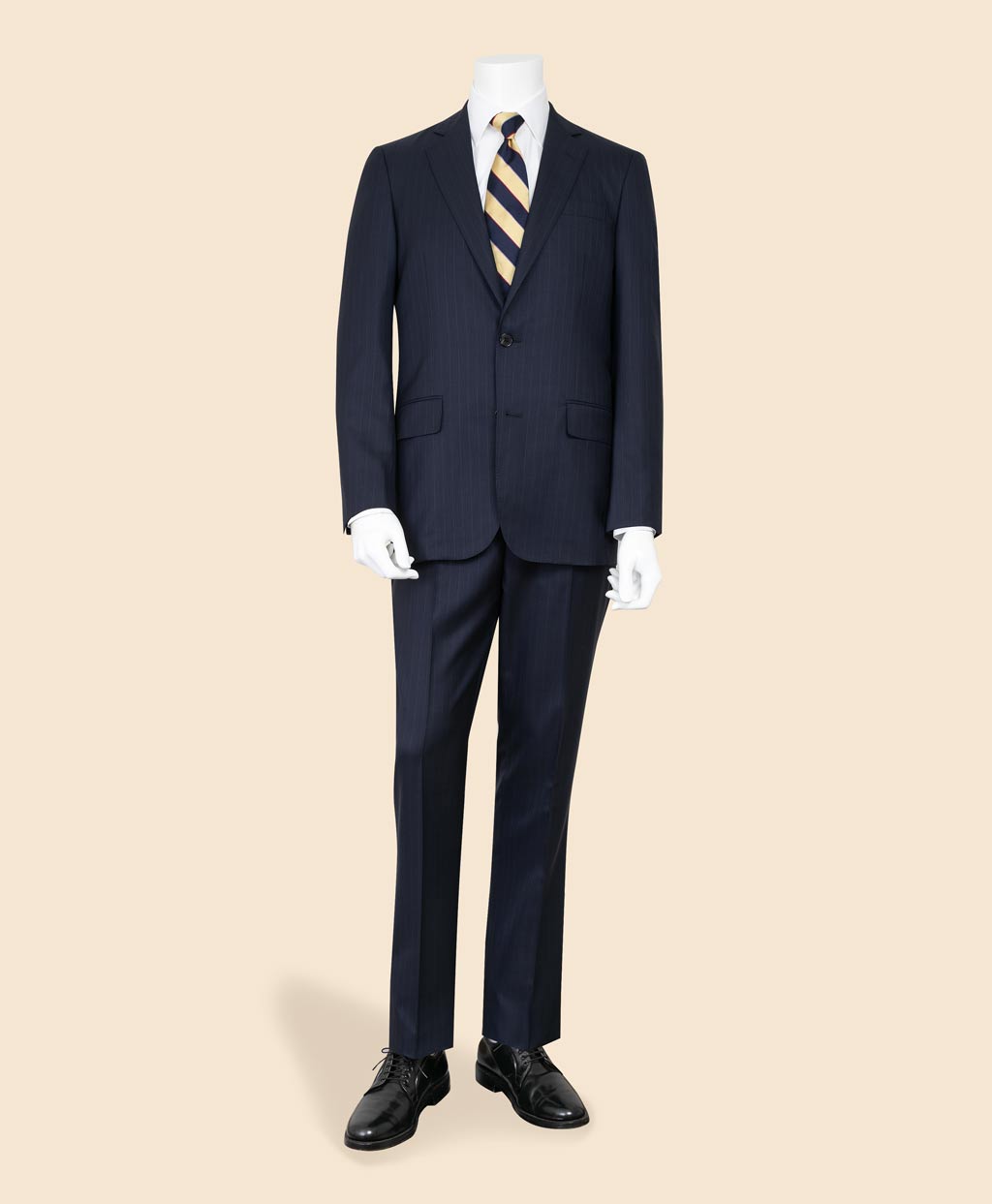 ウールサージ ストライプ シングル2釦スーツ Classic | Brooks