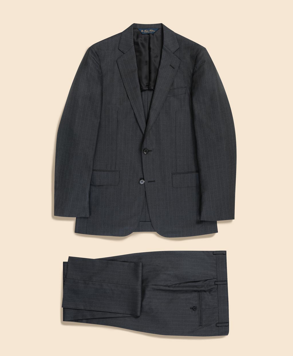 ウールサージ ストライプ シングル2釦スーツ Classic | Brooks