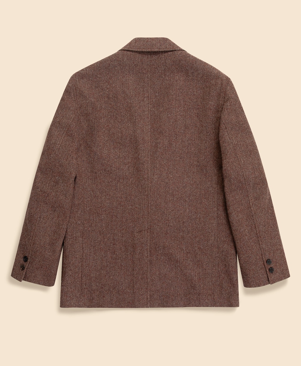 シェットランドウール ヘリンボーン 段返り3釦サックジャケット