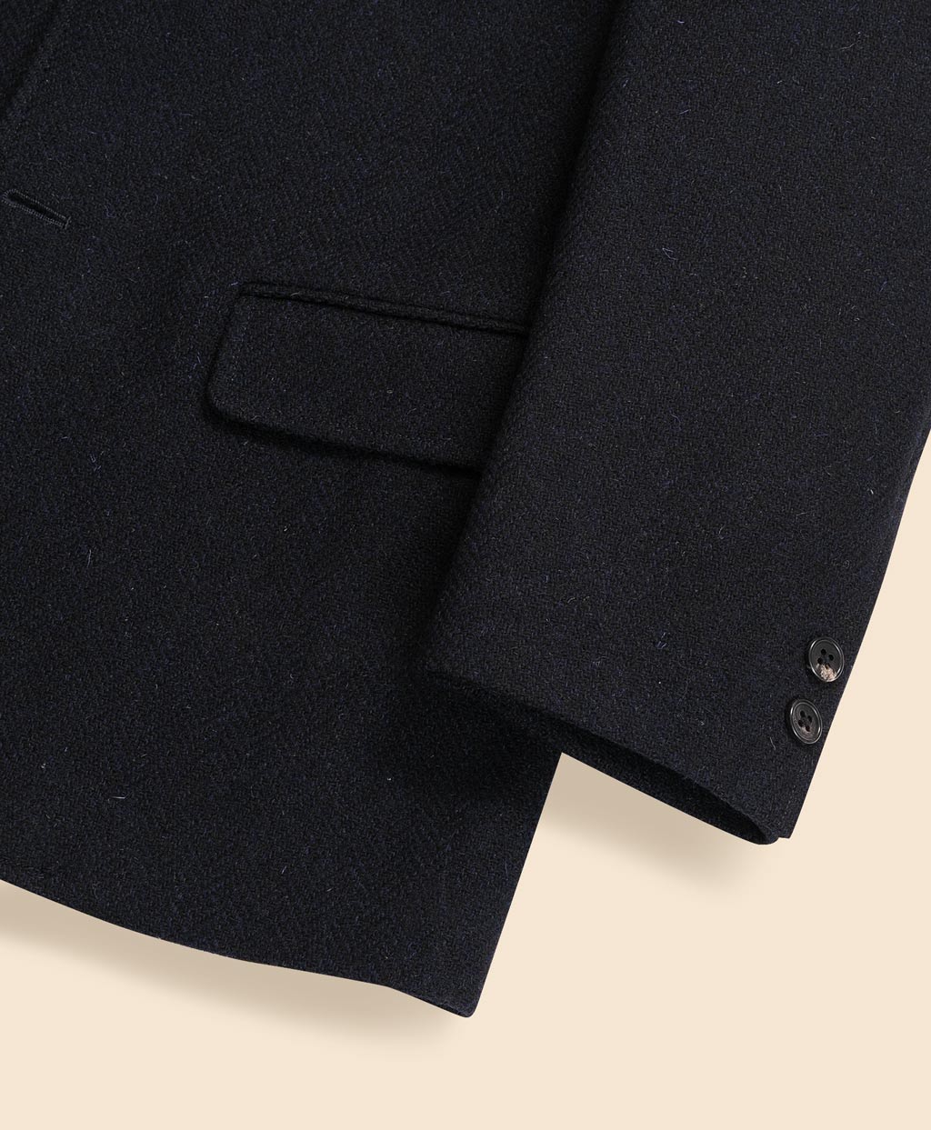 ハリスツイード ヘリンボーン 段返り3釦サックジャケット Traditional