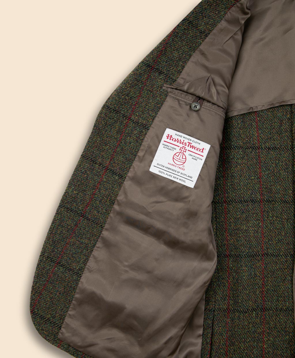 ハリスツイード チェック 段返り3釦サックジャケット Traditional