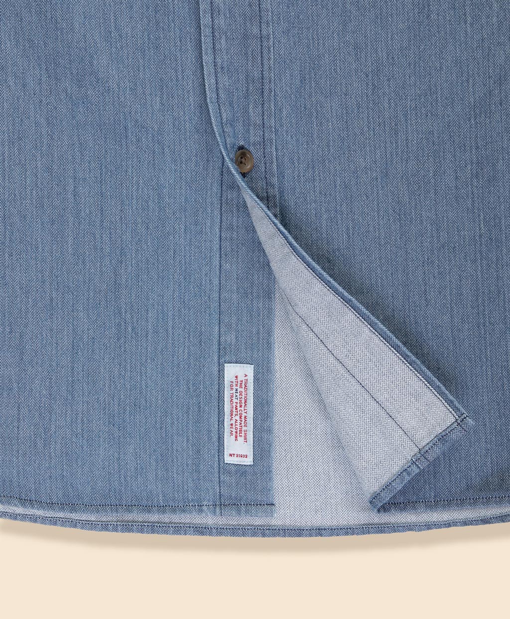 Brooks Brothers×NEAT コットン ヘリンボーンデニム スポーツシャツ