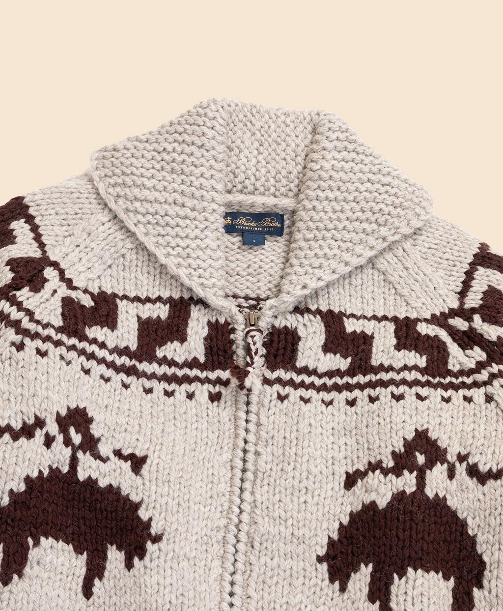 ウール GFロゴ フルジップ カウチンセーター | Brooks Brothers Japan