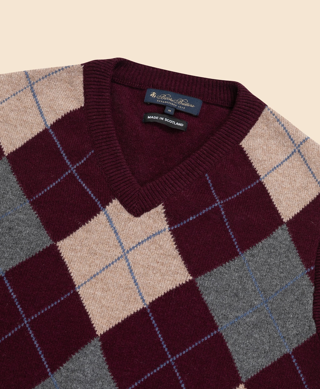 ウール アーガイル Vネックベスト Made in UK | Brooks Brothers Japan