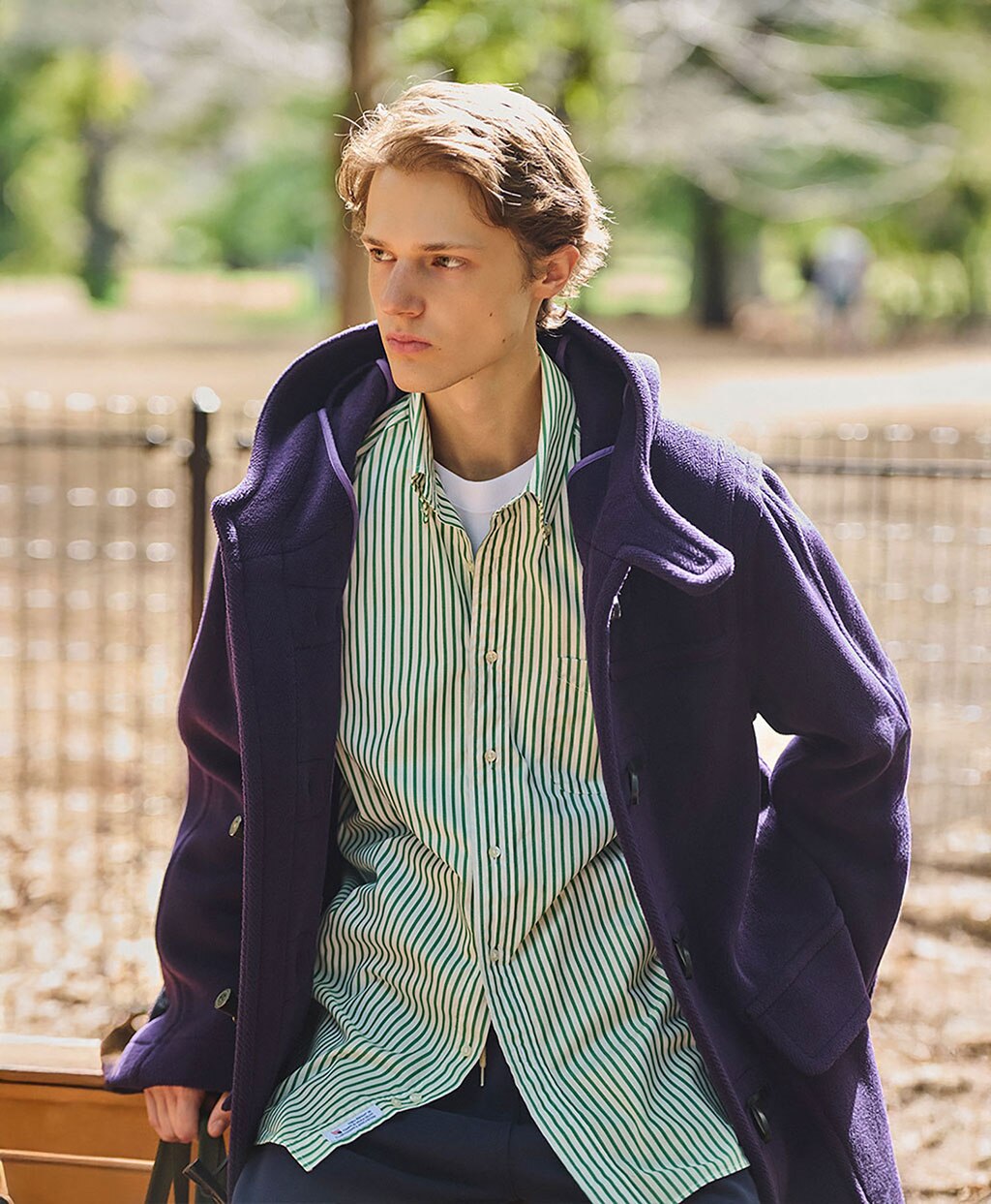 ウール カットパイルヘリンボーン ダッフルコート Made in UK | Brooks