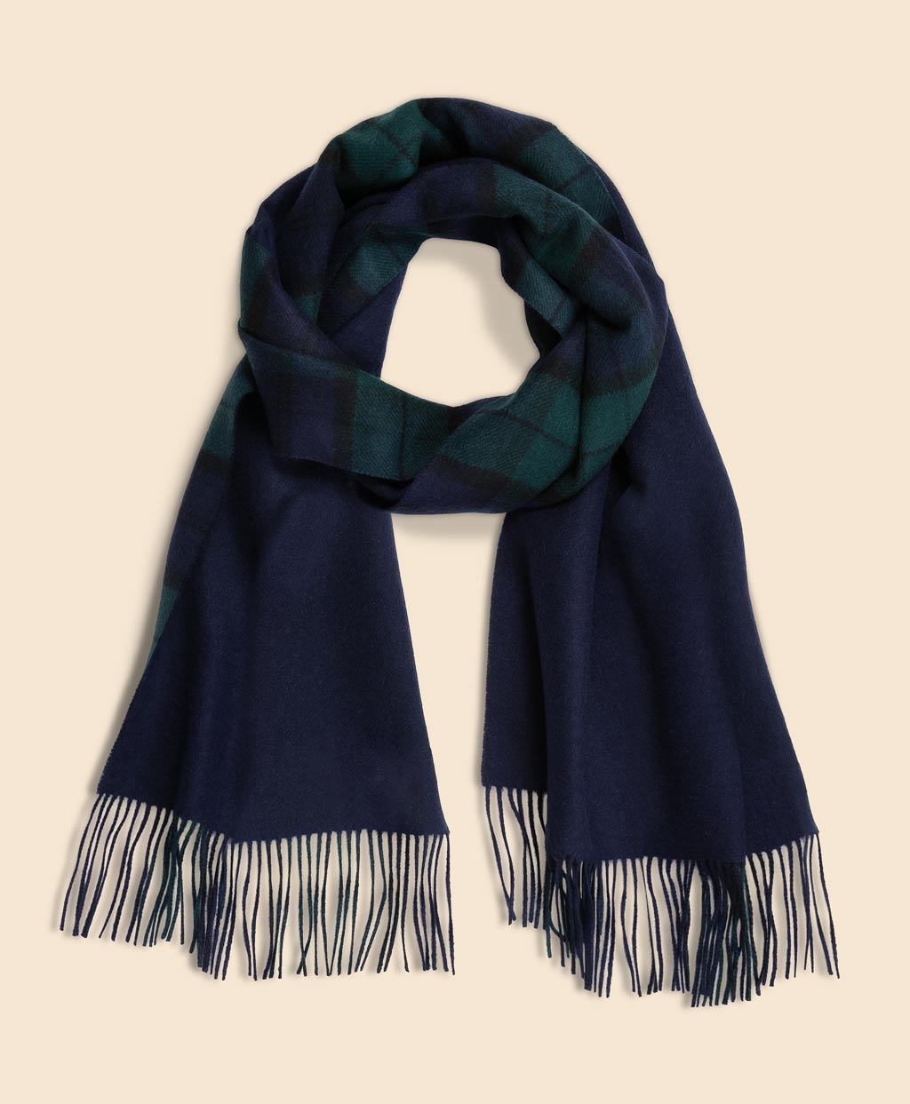 カシミヤ ブラックウォッチ ダブルフェイス マフラー | Brooks