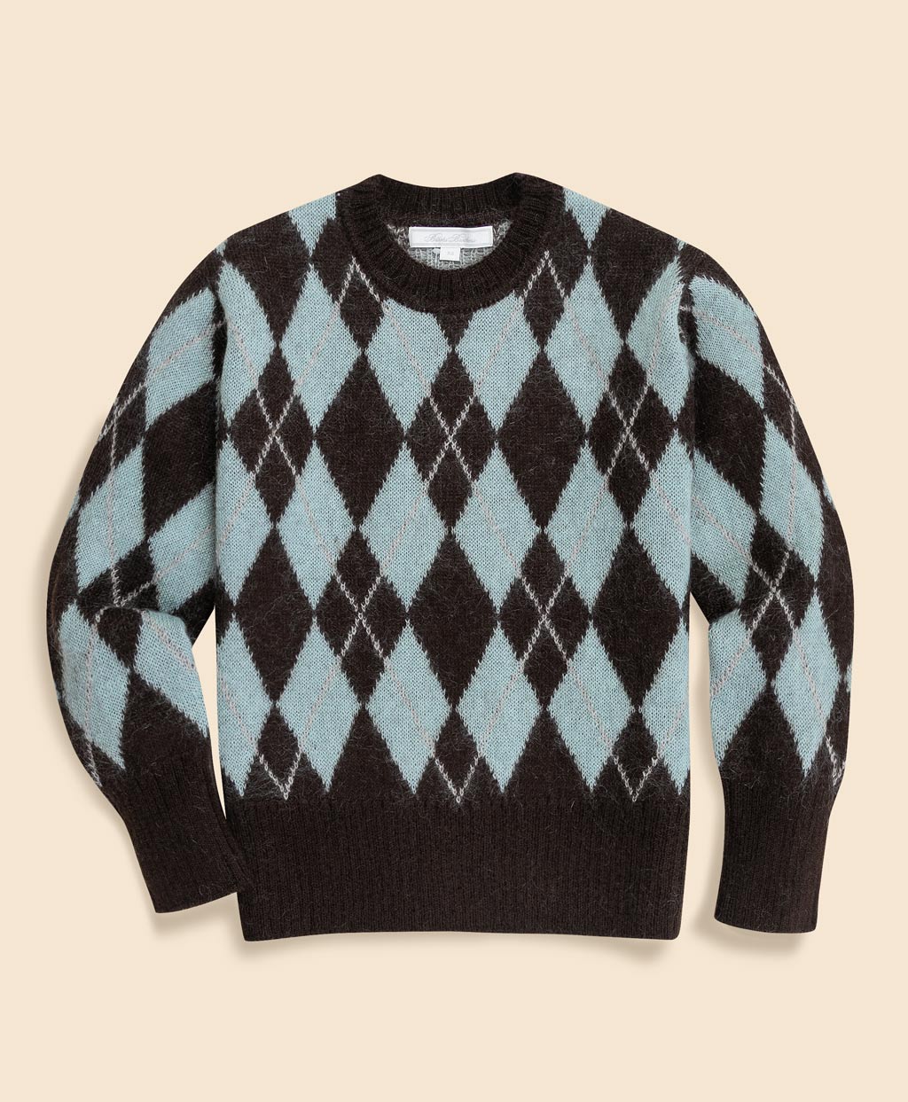 キッドモヘアブレンド チョコミントアーガイル クルーネックセーター