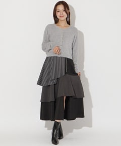 ストライプパッチワークスカート(S ネイビー): AND COUTURE｜公式