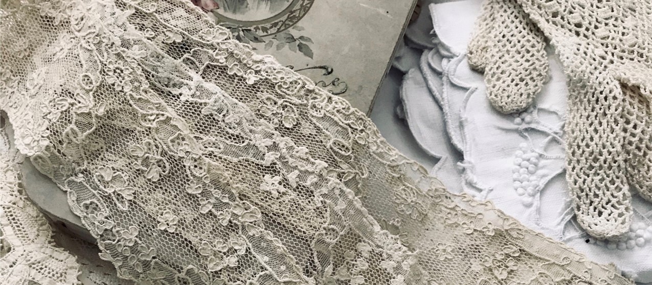 パリ発送】L2562 フランスアンティークレースベール/マリアベール