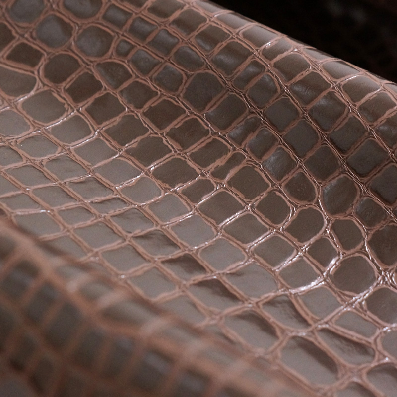 難燃クロコダイル こげ茶色（ダークブラウン） - 合皮.jp - 人工皮革