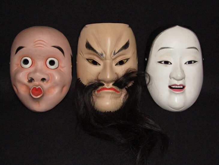 能面師 羽生光長 作 木彫 彩色 能面 ｜骨董品買取・和楽器買取 五宝堂