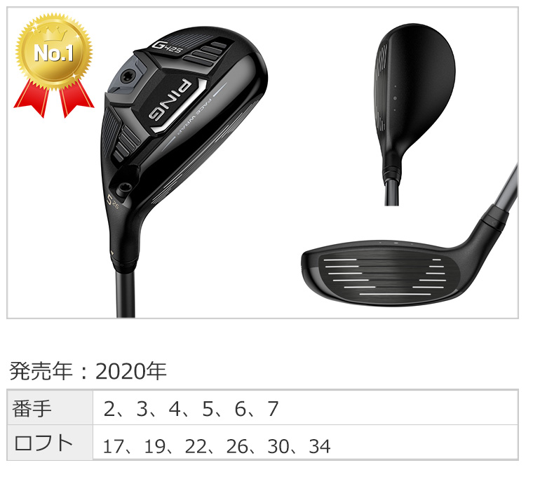 ピンG425ユーティリティ ハイブリッド 4U 22° ヘッドのみPING G425 4u