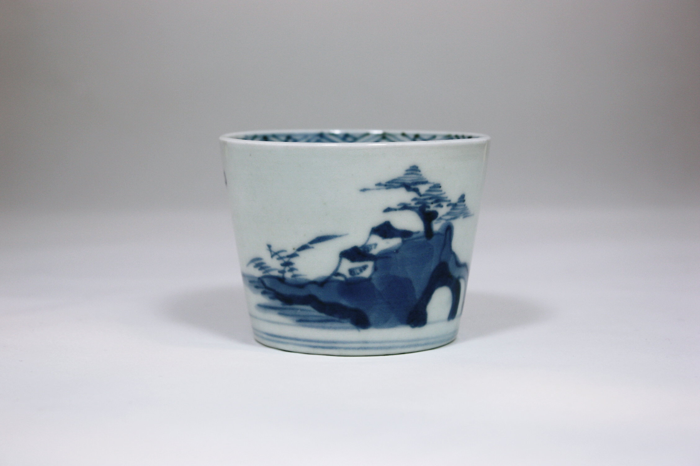 古道具・古美術・古伊万里染付ソバ猪口・月の歌 茶道具・古道具・古