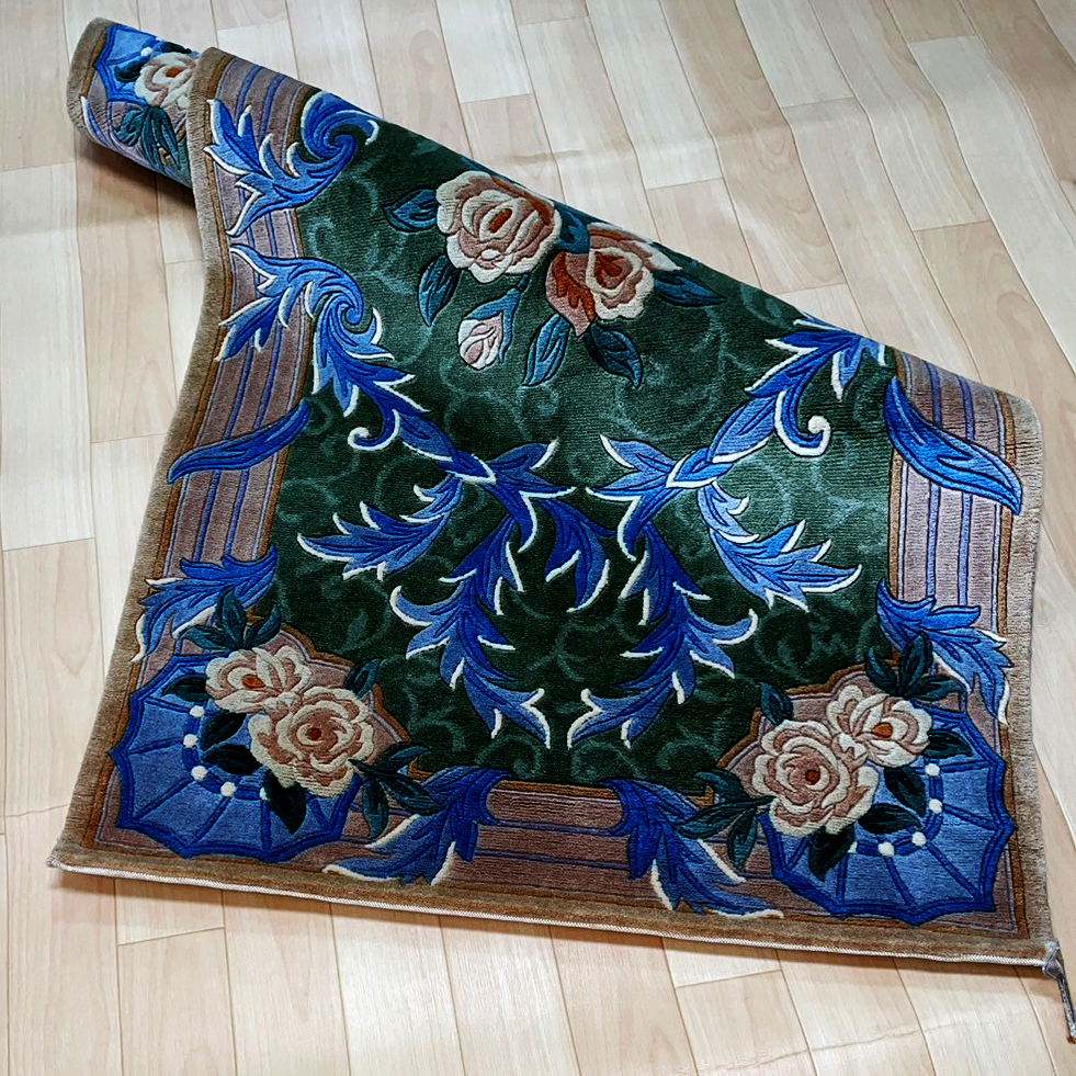 特選 天然色羊毛100% 中国段通 元宝緞通 100段 約130cm×62cm 楽天市場