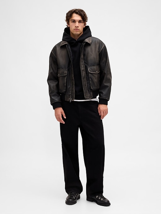 Recycled Vegan Leather Bomber Jacket | Gap