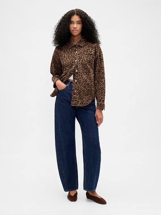 UltraSoft Leopard Denim Shirt Jacket | Gap