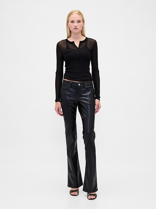 Low Rise Recycled Vegan Leather Long & Lean Pants | Gap