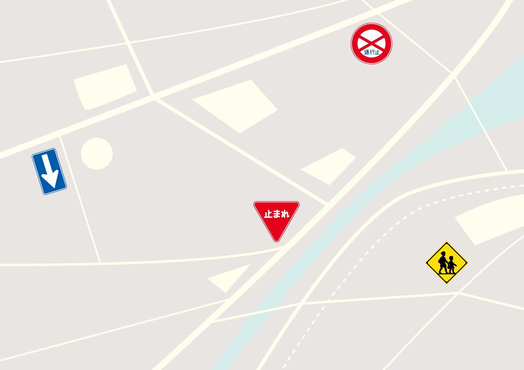 規制標識 S310 車両（組合せ）通行止め ステッカー50角5枚