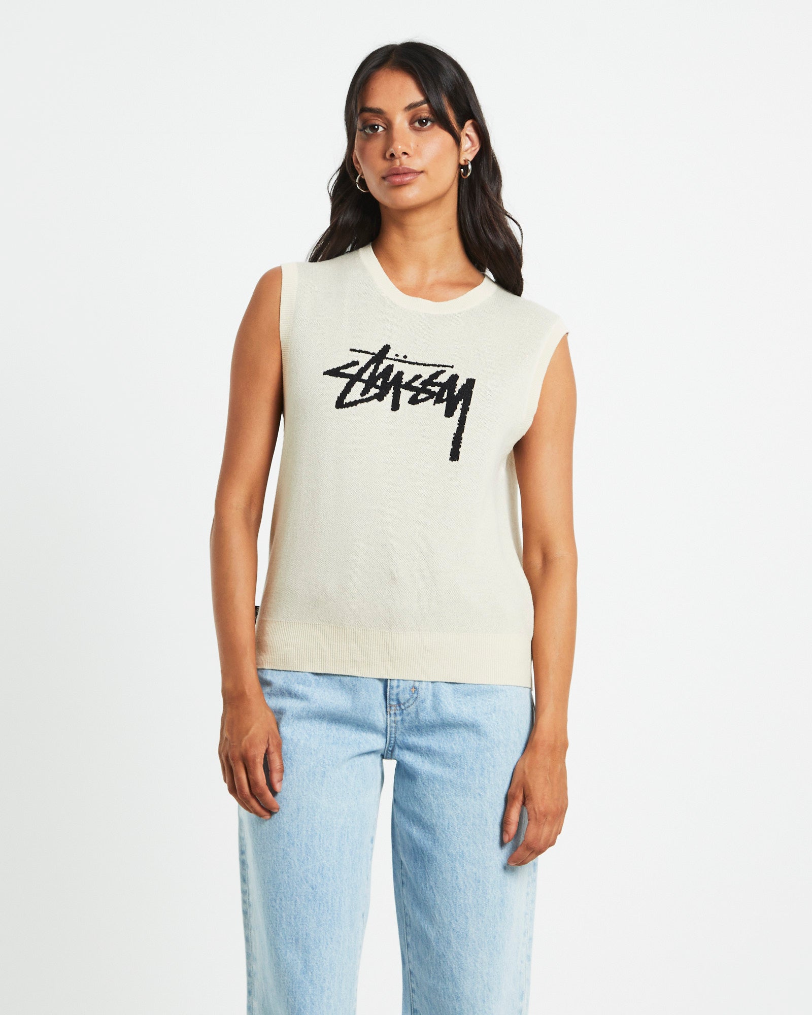 Stussy Knit Oversized Vest in Cream – General Pants Co.