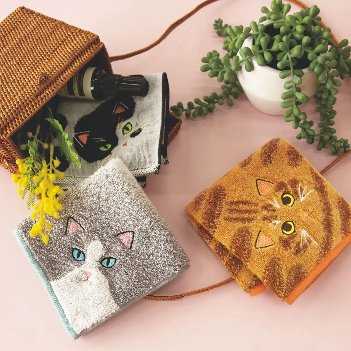 マーブル☆ ハンカチ ワンにゃん柄 21枚 マーブル☆ ハンカチ ワン