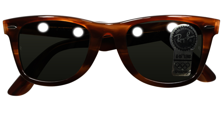 GIG LAMPS 1980s B&L RAYBAN WAYFARER 1 AMBER size50/22 with B&L G15