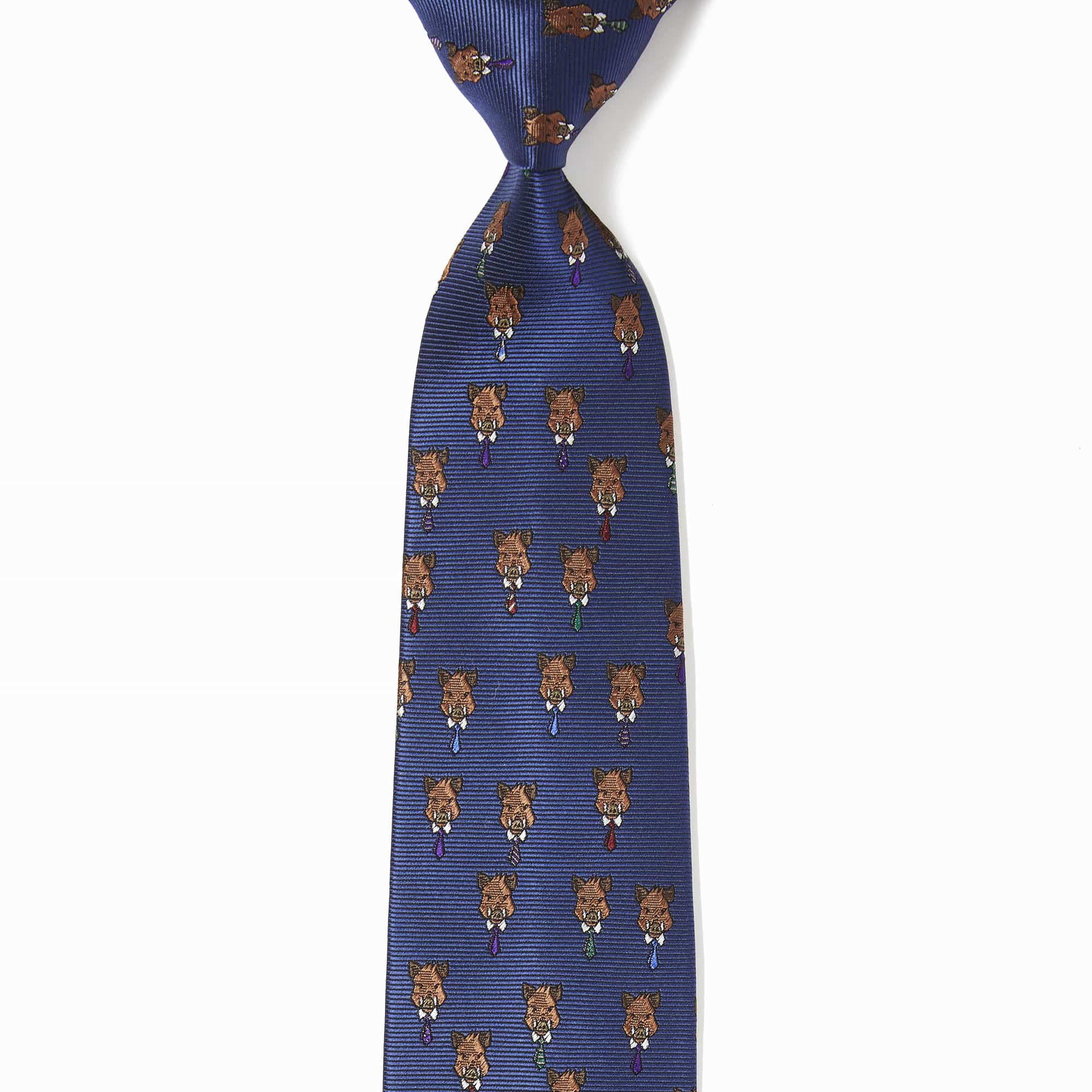 ネクタイ猪さん(ネイビー): ネクタイ | 銀座田屋