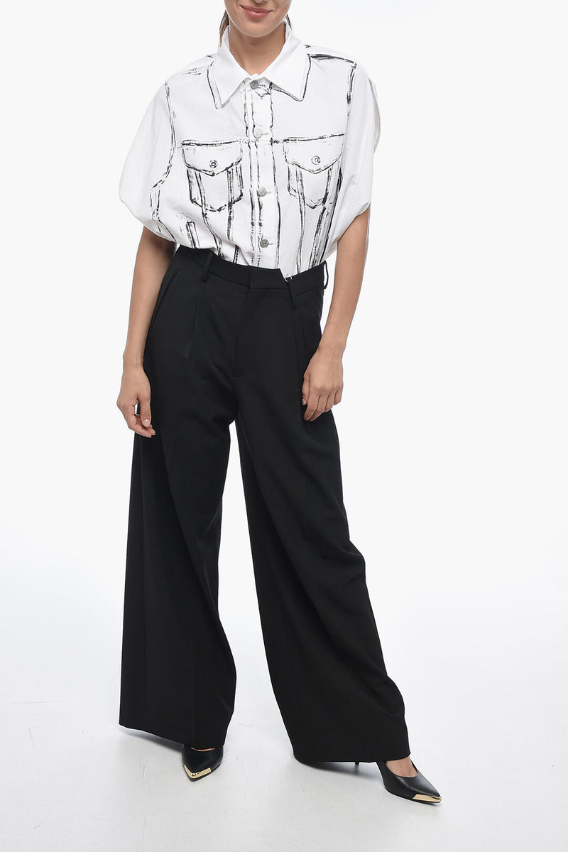 Maison Margiela – MM6 Wide-leg Pleated Pants – Women – Glamood Outlet
