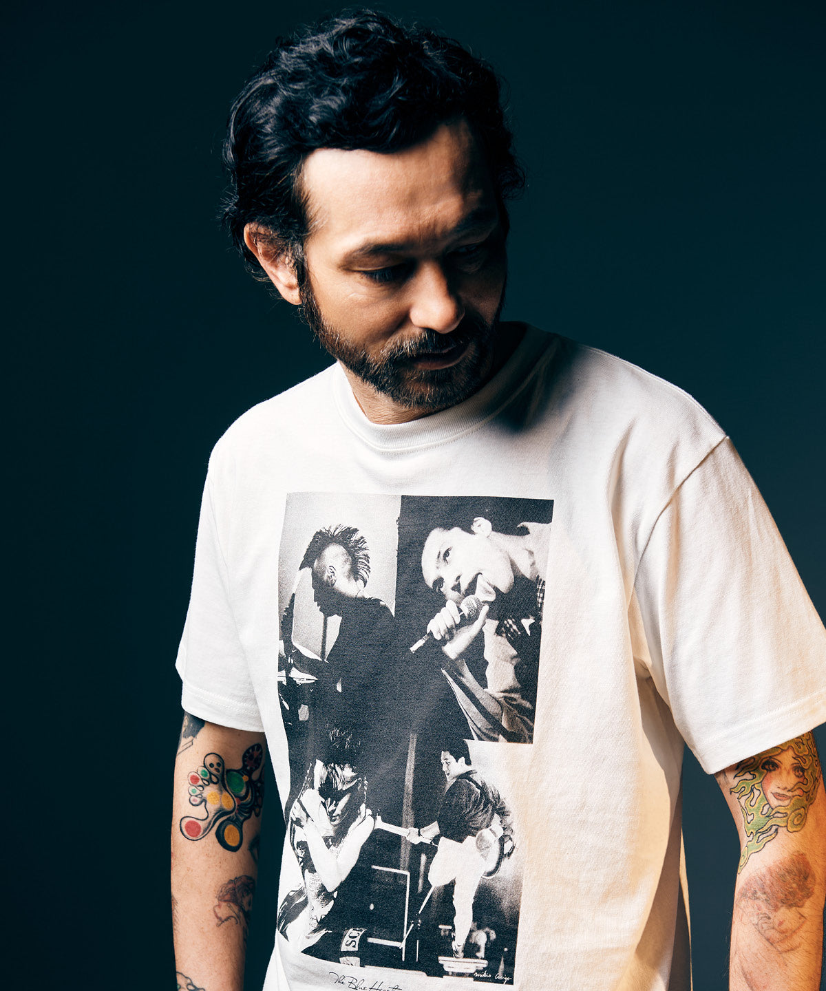 GB0325/BH02 : THE BLUE HEARTS Collage T-Shirt / ザ・ブルーハーツ