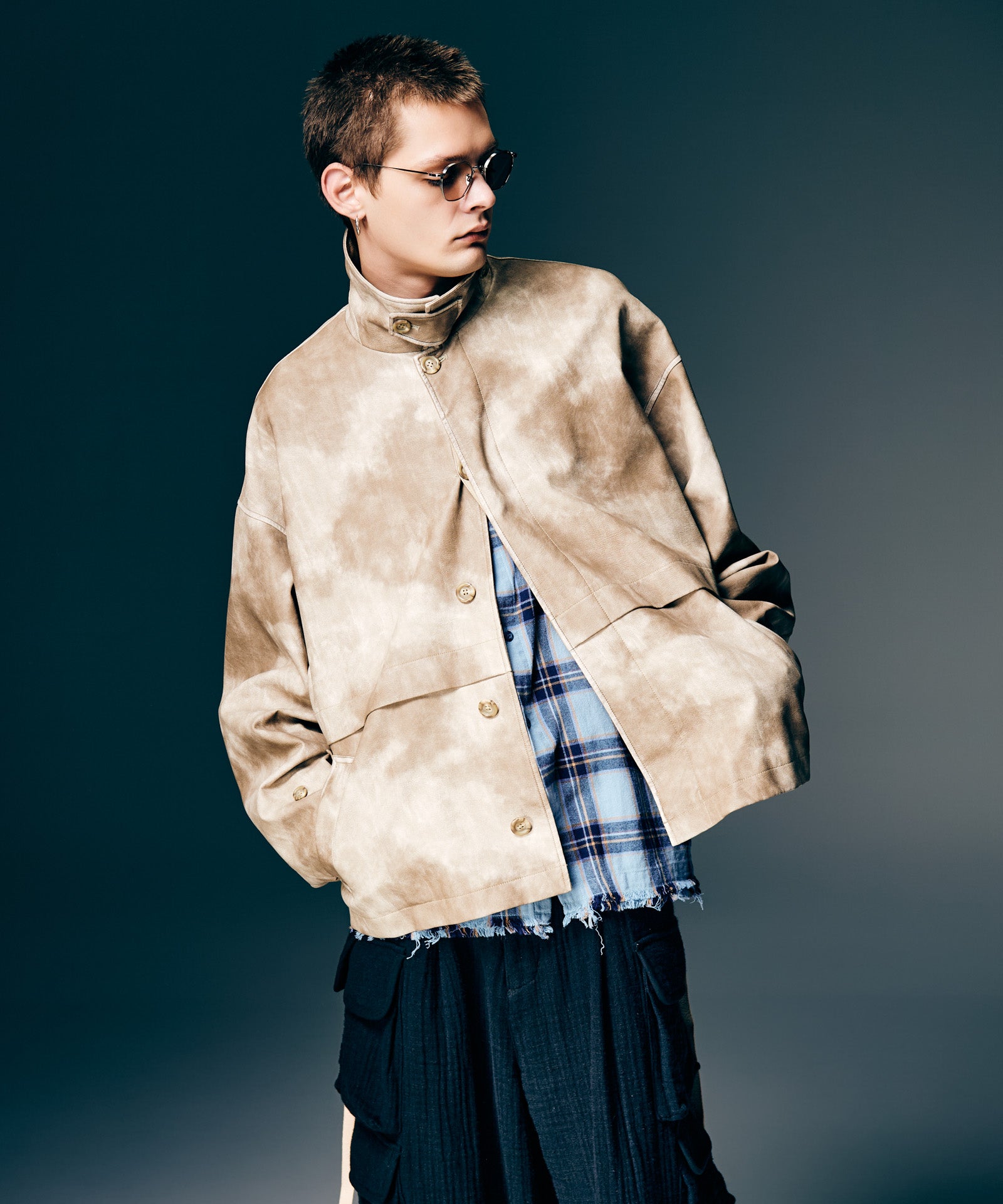 GB0126/JKT08 : Oversize Synth Leather Blouson / オーバーサイズ