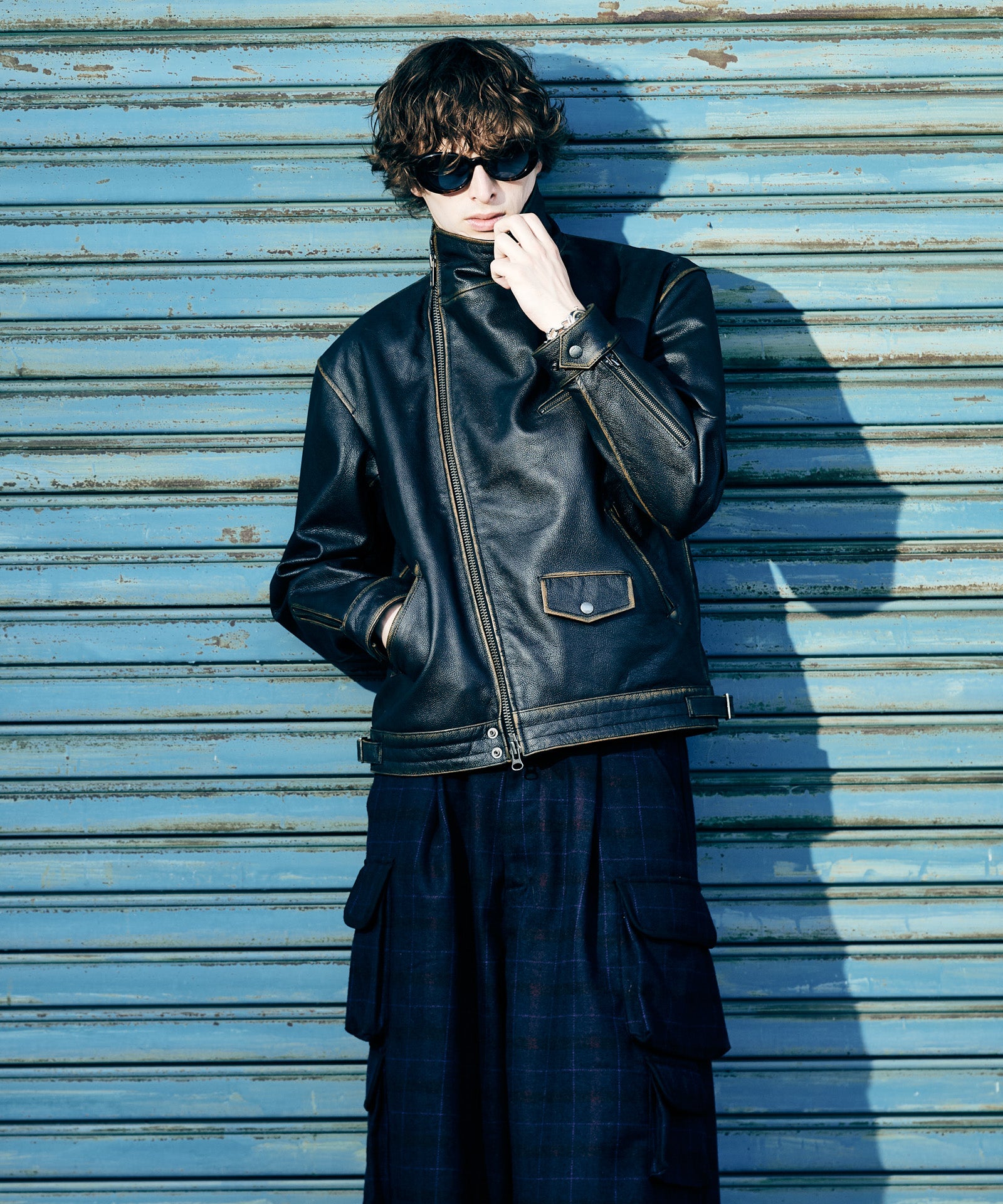 GB0425/JKT01 : High Neck Leather Jacket / ハイネックレザー