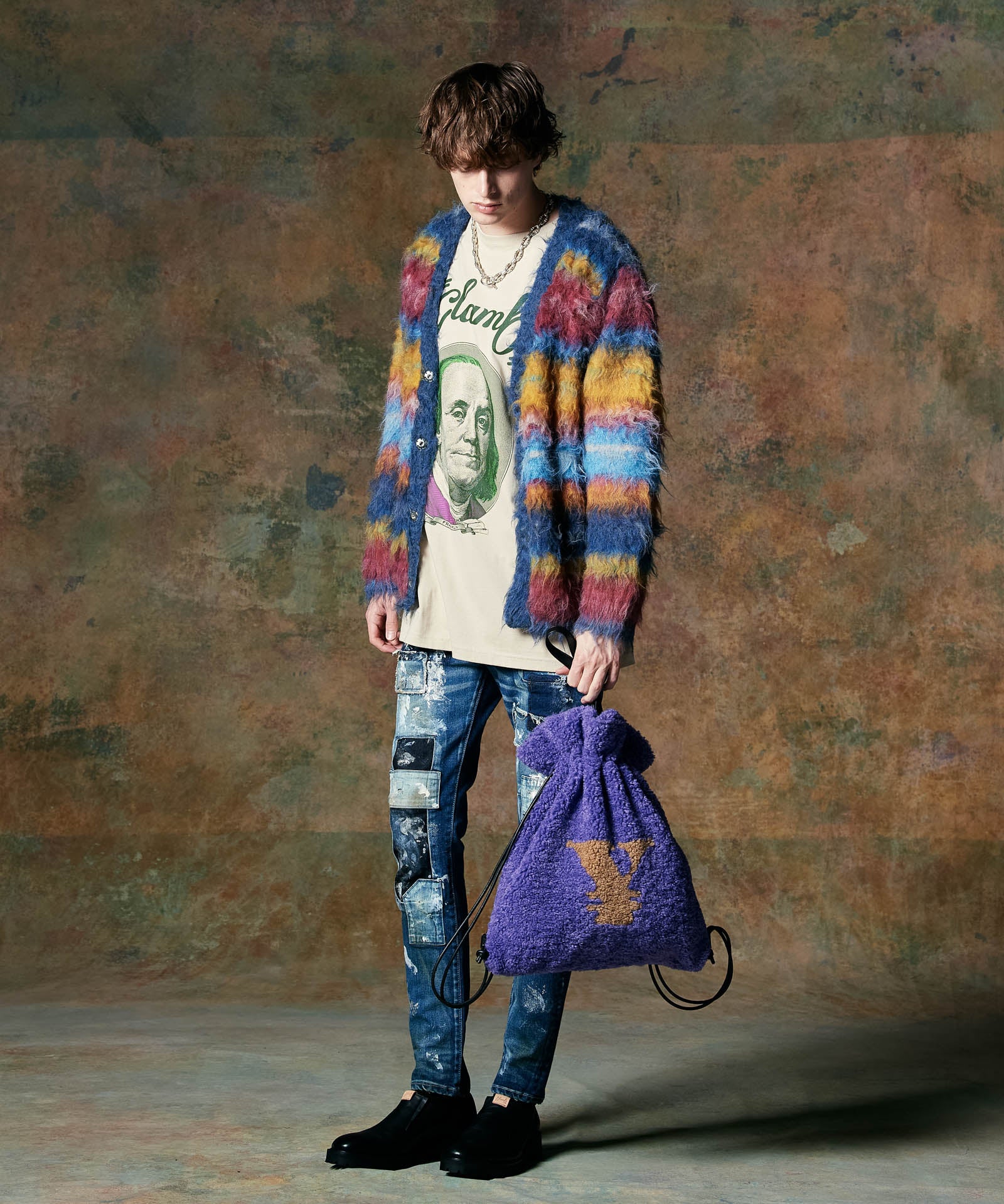 GB0424/KNT02 : Glamour Border Cardigan / グラマーボーダー