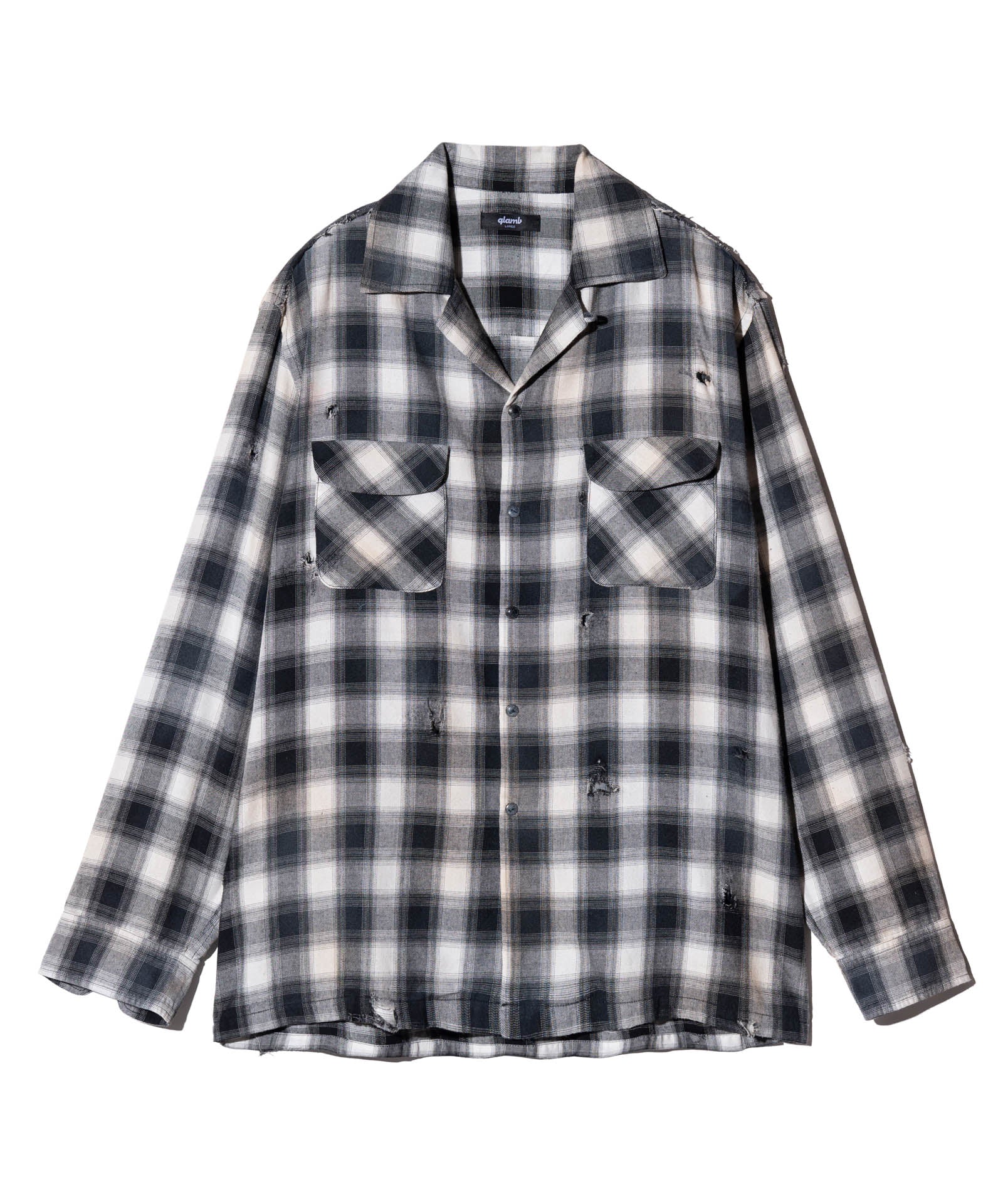 GB0125/SH09 : Damage Check Shirt / ダメージチェックシャツ | glamb