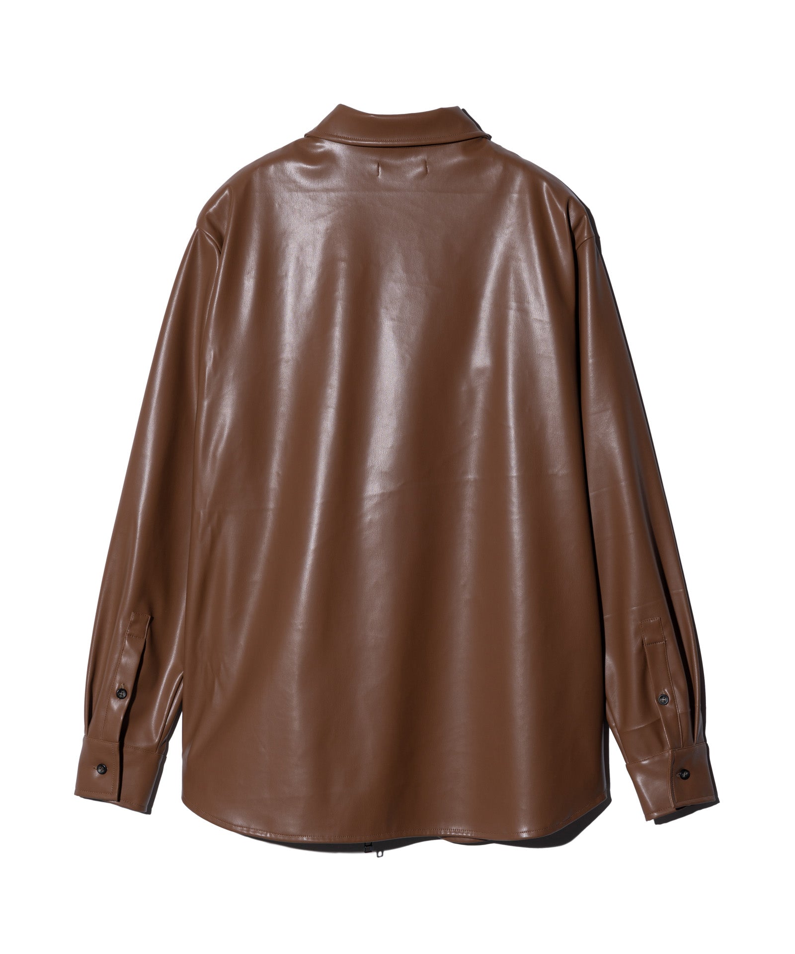 GB0325/SH06 : Synth Leather Shirt / シンセレザーシャツ | glamb