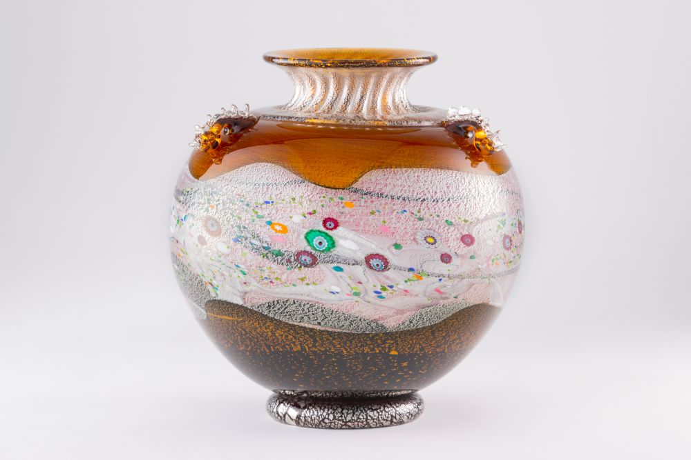 花器 プラチナ象嵌「光琳」 | グラスアート黒木