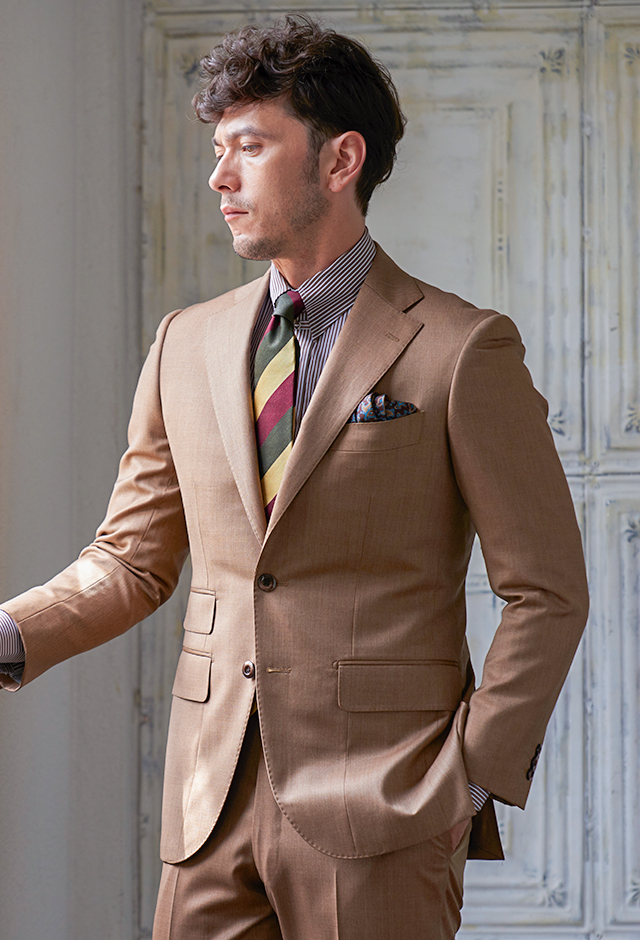 ベージュスーツ・無地のコーディネート（REDA）｜1642-508｜オーダー