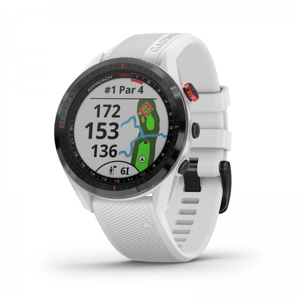 Garmin Approach S62 GPS Golf Watch with White Silicone Band
