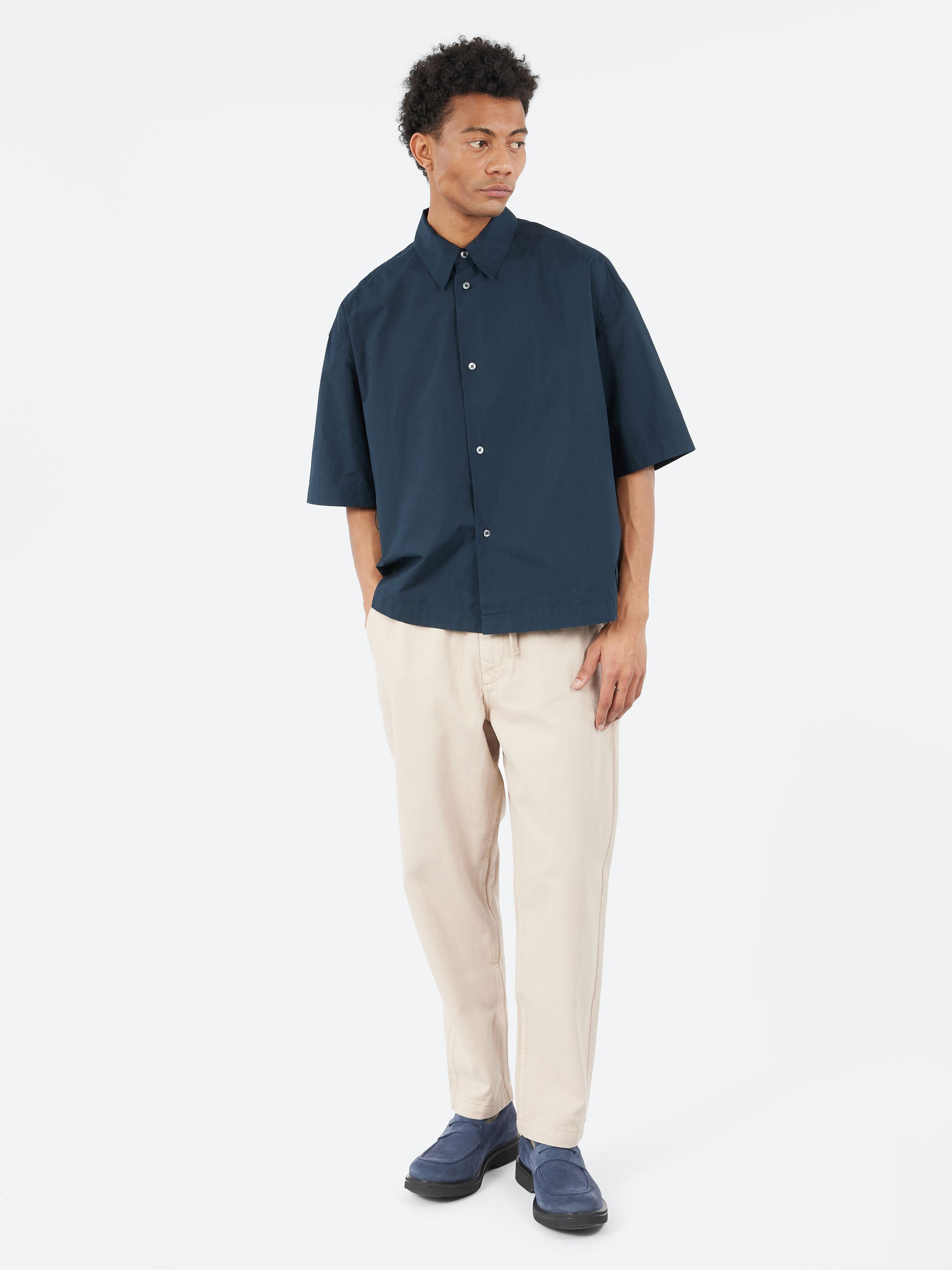Studio Nicholson - Sanko Shirt in Dark Navy – gravitypope