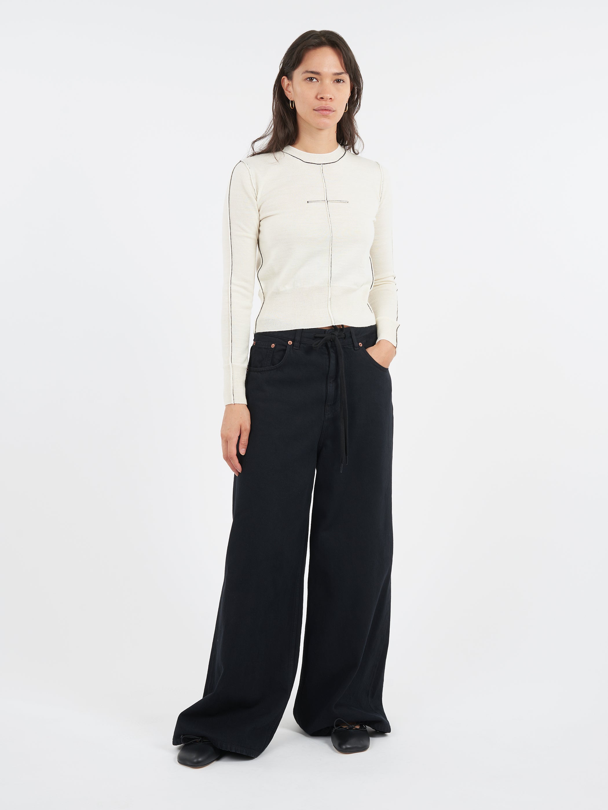 MM6 Maison Margiela - Wide Leg Jeans in Black – gravitypope