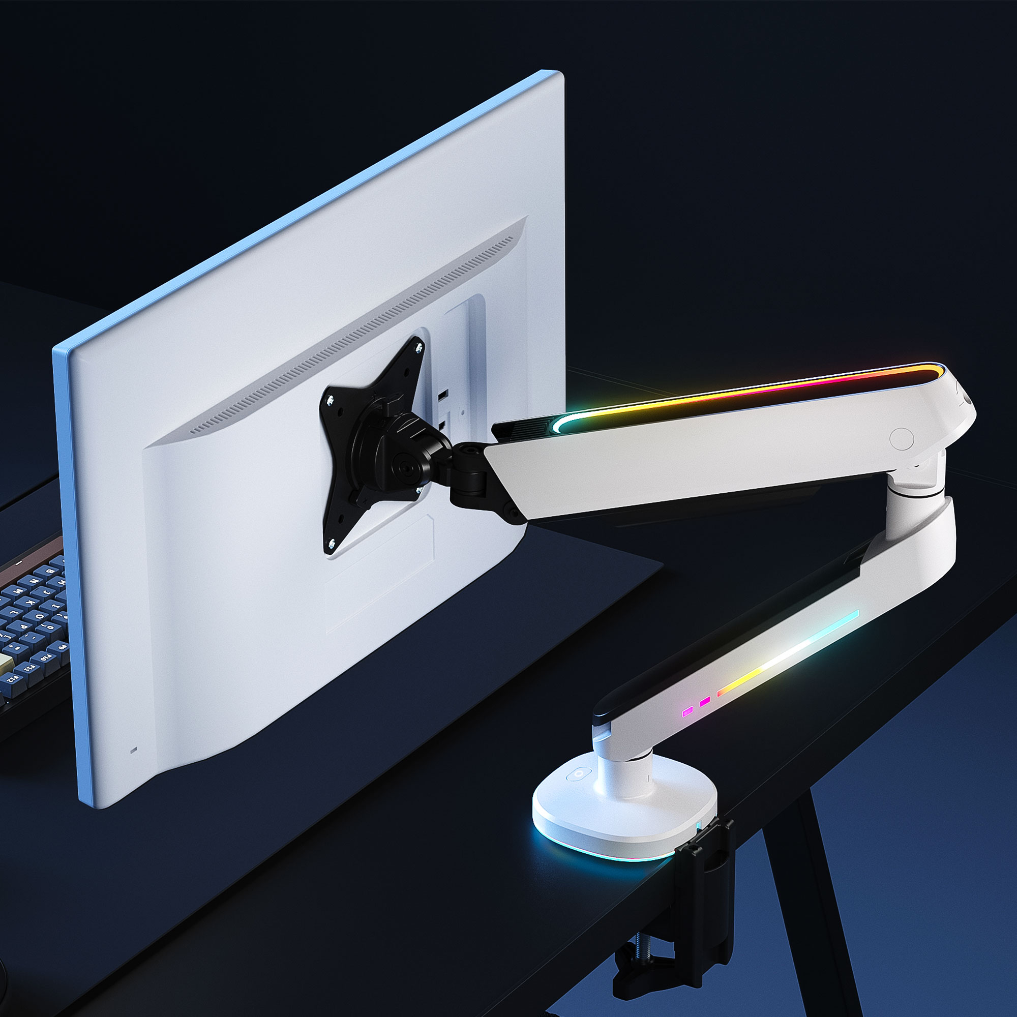 1画面, ディスプレイ用アーム | GH-GAMB1-WH | GREEN HOUSE グリーンハウス